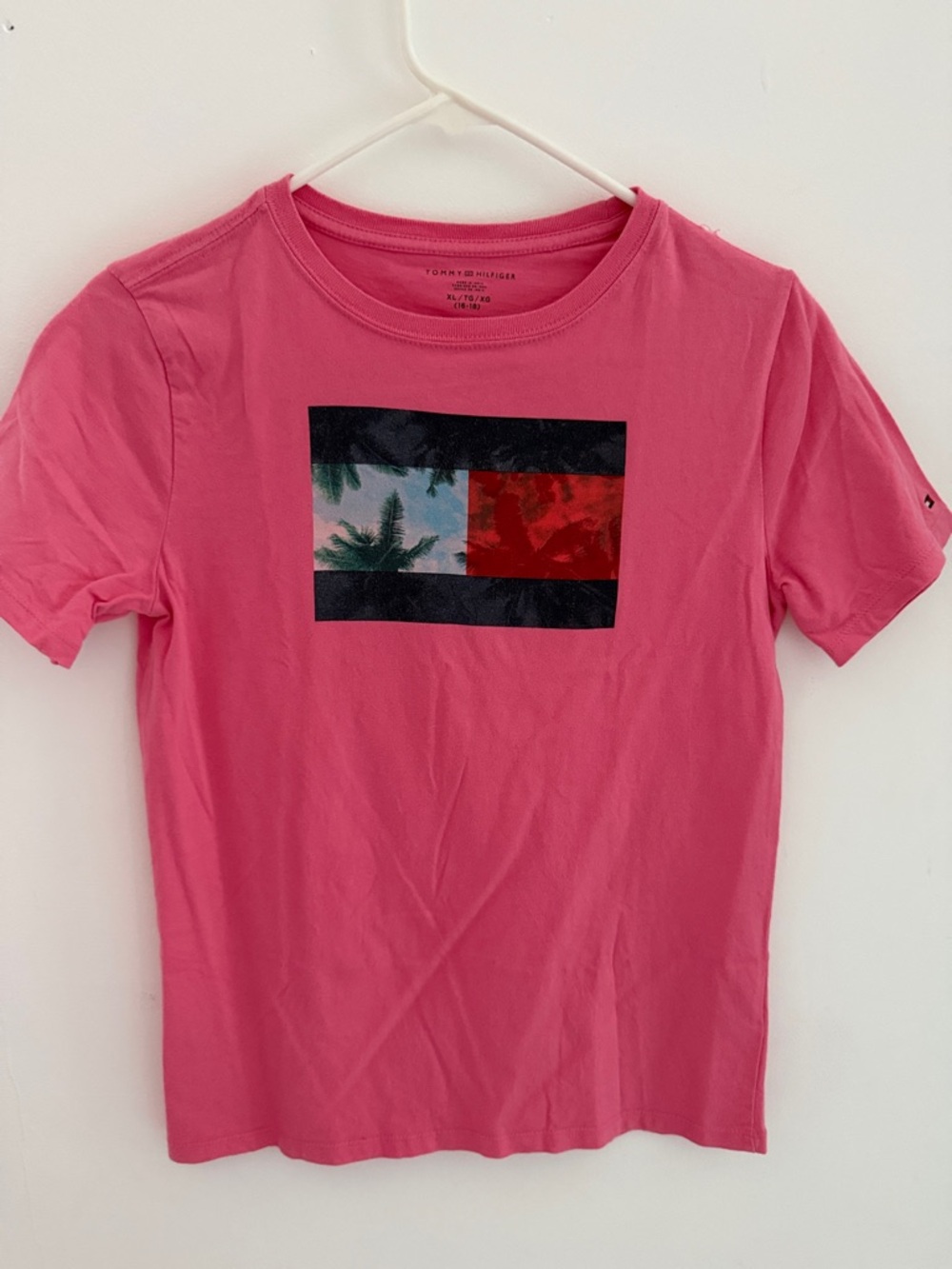 Tommy Hilfiger Hot Pink Flag Graphic Tee